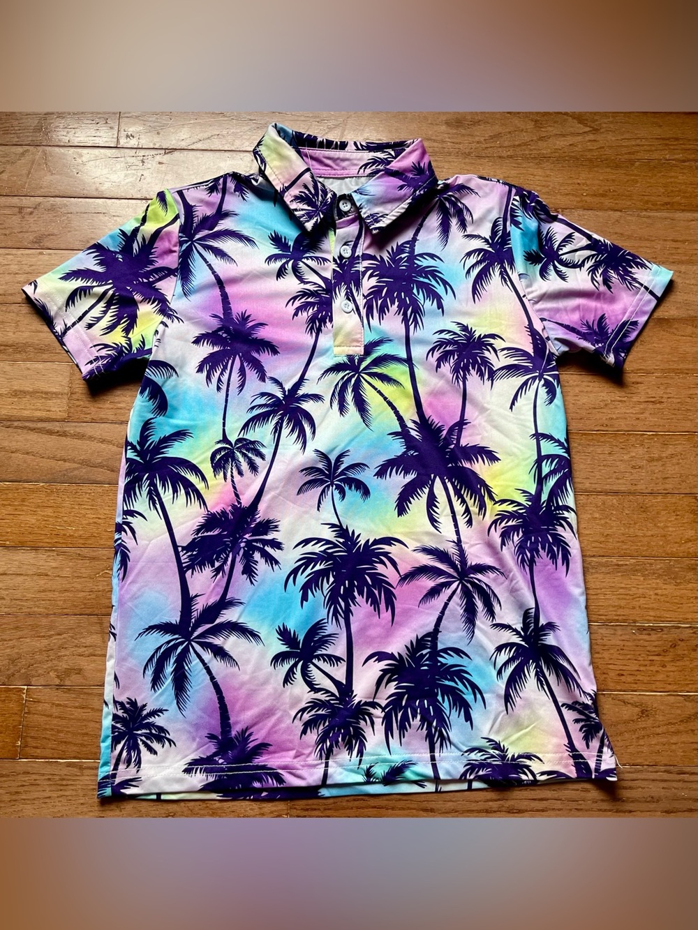 Boys Palm Tree Polo Shirt Spring Short